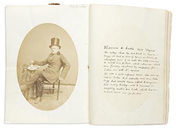 (MAINE.) Heavily annotated Bowdoin College photograph album / yearbook for the Class of 1860.